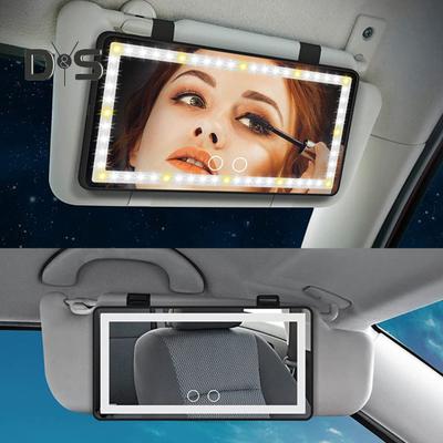 LED-Spiegel, Zubehör für die Sonnenblende im Auto, dimmbar, wiederaufladbar, einfach zu installieren, universeller beleuchteter Rückspiegel, Kosmetikspiegel