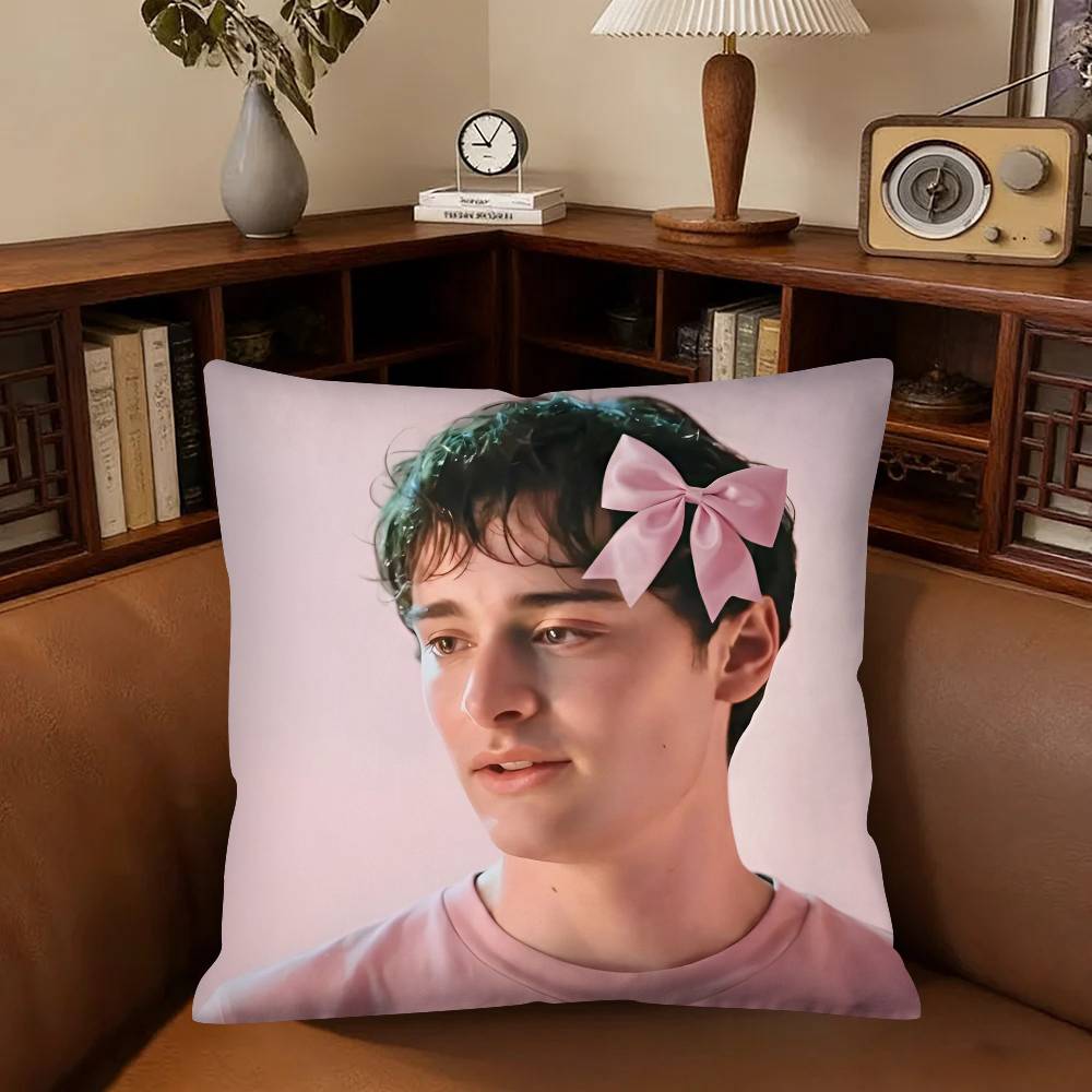 Actor Noah Schnapp Pillow Case Fashion Square Pillowcase Bedroom Sofa Room Ins Decoration Leisure