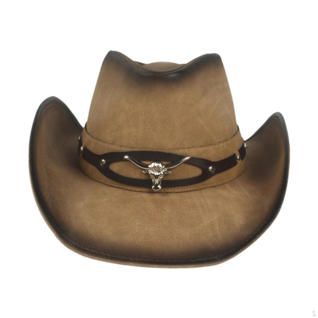 Cowboy Hat Decor Wide Brim Cap for Costume Accessories Gift Fall Carnival Winter