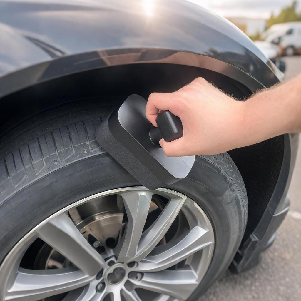 Tire Shine Applicator Car Tire Polishing Sponge Brush Auto Wheel Dressing Tool With Non-Slip Handle For Sedan SUV Truck Vehicle