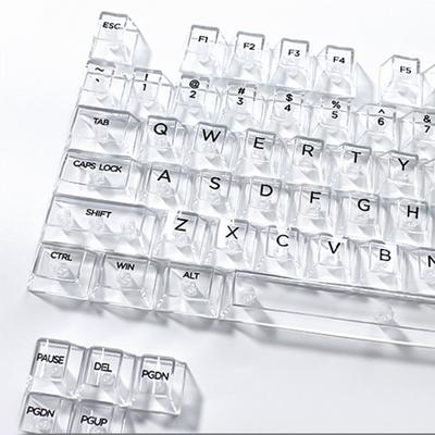 132 Tasten Transparente Tastenkappen 10mm Profil Tastenkappensatz für Mechanische Tastaturen mit Farbbeleuchtung Seiten-/Oberdruck