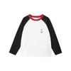 LUSON Girls' Pure Cotton Color-block Raglan Long Sleeve T-shirt