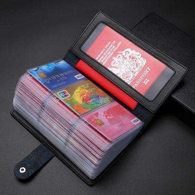 Porta carte di credito multiuso in vera pelle di grande capacità - Portafoglio lungo in pelle bovina per uomo e donna (Design coreano)