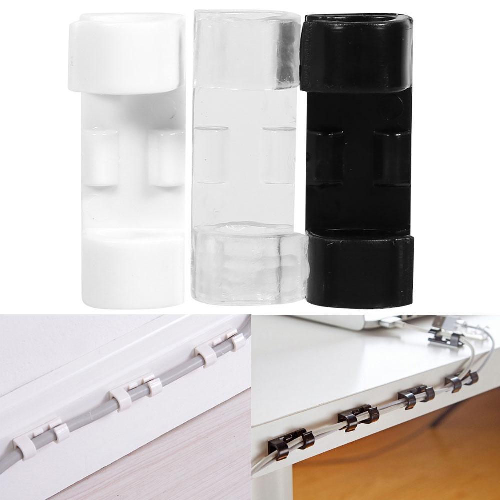 20pcs Wire Tidy Holder Cord Drop Clip Organizer Adhesive Cable Management Clamp 3 Colors