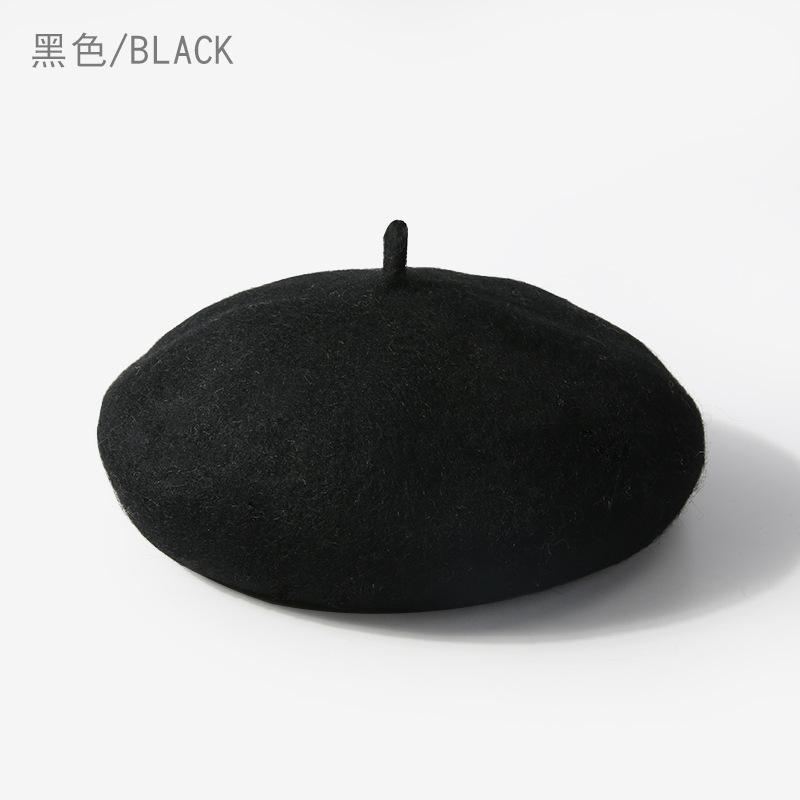 Children's Hat Baby Hat Beret Girls Wool Winter Pumpkin Hat Baby Boy Solid Color Parent-child Hat
