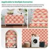 Red Beige Plaid Wallpaper 22.83"X118" Waterproof Wallpaper for Living Room/Bedroom/Bathroom PVC Wall Sticker