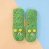 Lamb wool floor socks children's cartoon embroidery foot warm home sleep socks autumn and winter fleece thickened warm confinement socks