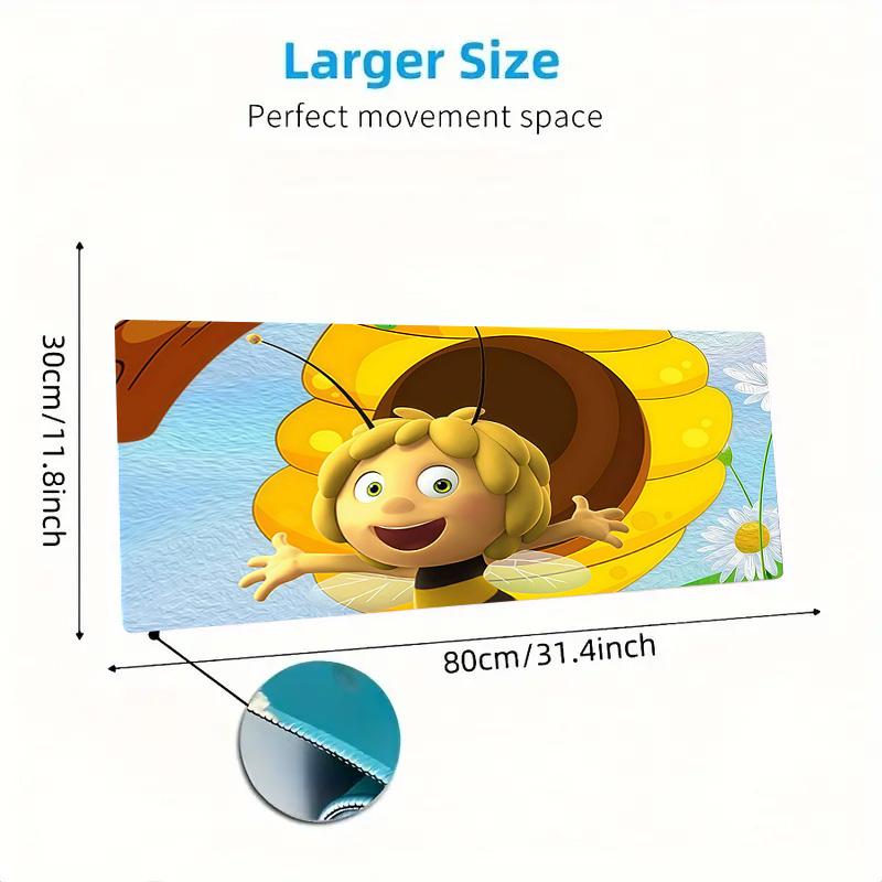 Maya the Bee Print Cushion Non-slip Laptop Tablet Big Mousepad XXL Mat Mini PC Playmat With Lock edge