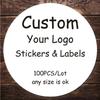 100 BUC Autocolante Personalizate Logo Etichete Mulțumesc Autocolante Personalizate Ambalaj Nume Petrecere Nuntă Zi de Naștere Imprimă-ți Propriu Autocolant