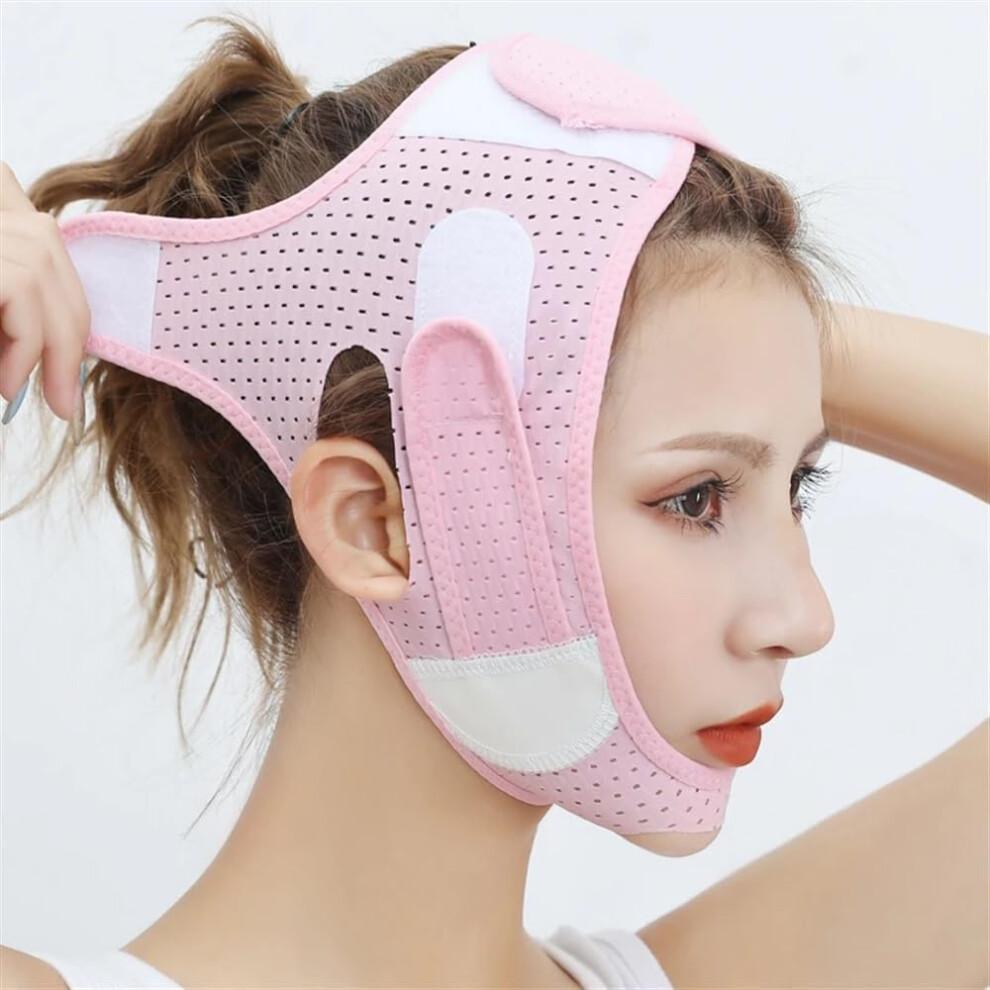 Double Chin Reducer Facial Tightening Band V-shaped Lifting Rose Anti-Wrinkle Face Mask Adhesive Tape Belt for Women