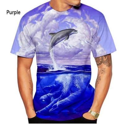 Sommer Mode Tier 3D Druck Delfin T-Shirt Herren Damen Persönlichkeit Hip Hop Cartoon Lässig Kurzarm