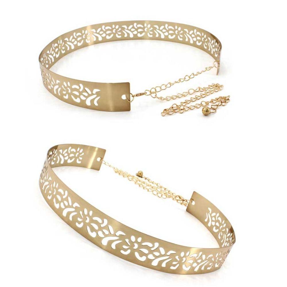 Adjustable Metal Designer Belt Fashion Dress Bling Waistband New Gold Silver Mirror Waistband