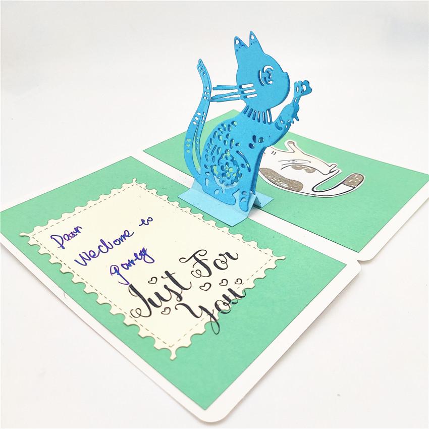 Make Wish Cat Metal Cutting Dies Scrapbooking Album Paper Cards Decorative Crafts Embossing Die Cuts