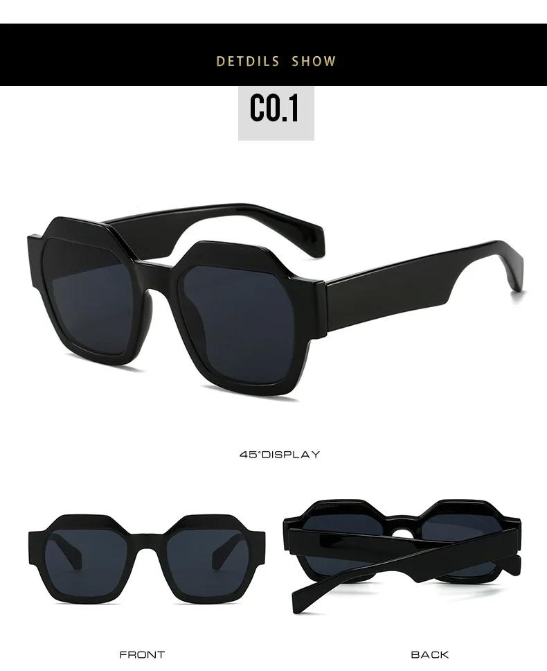 New Vintage Big Square Sunglasses Women Men Fashion Retro Thick Edge Frame Luxury Male Sun Glasses Shades Uv400 Eyeglasses