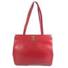 Vara Logo Ribbon Tote Bag Shoulder Bag Leather Red