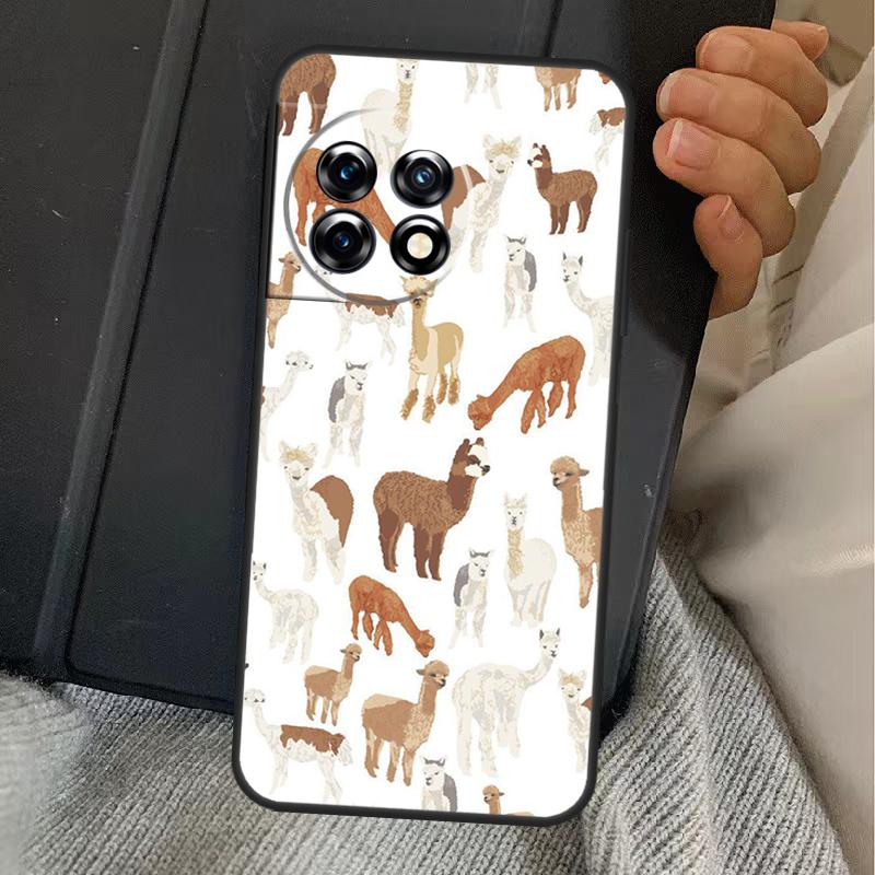 Llama Alpaca Pattern Case For OnePlus 11 10 9 8 Ace Pro 11R 9RT 10T 8T OnePlus Nord N20 N10 2T CE 2 Lite Cover