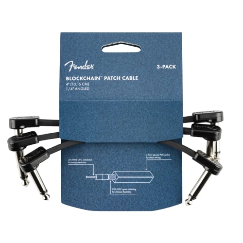 

Fender Blockchain 4 Patch Cable 3-Pack Angle/Angle (Set of 3 Fender Blockchain Patch Cables)