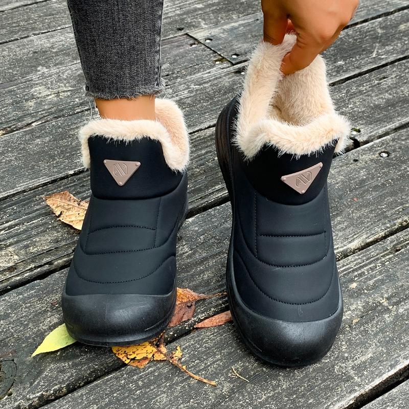 Fashionable Korean Style Thickened Fleece Lined Snow Boots Women's Comfortable Cotton Shoes Waterproof Anti-slip Winter Boots