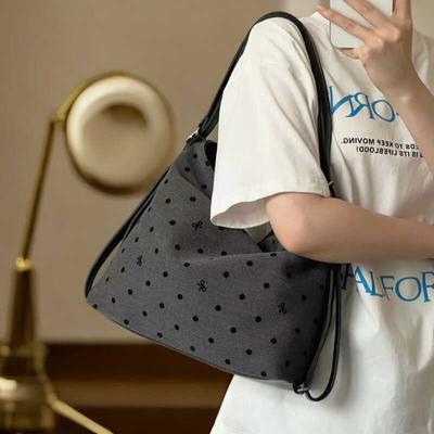 Borsa in tela a pois freschi a spalla singola a spalla diagonale zaino moda versatile borsa da pendolare