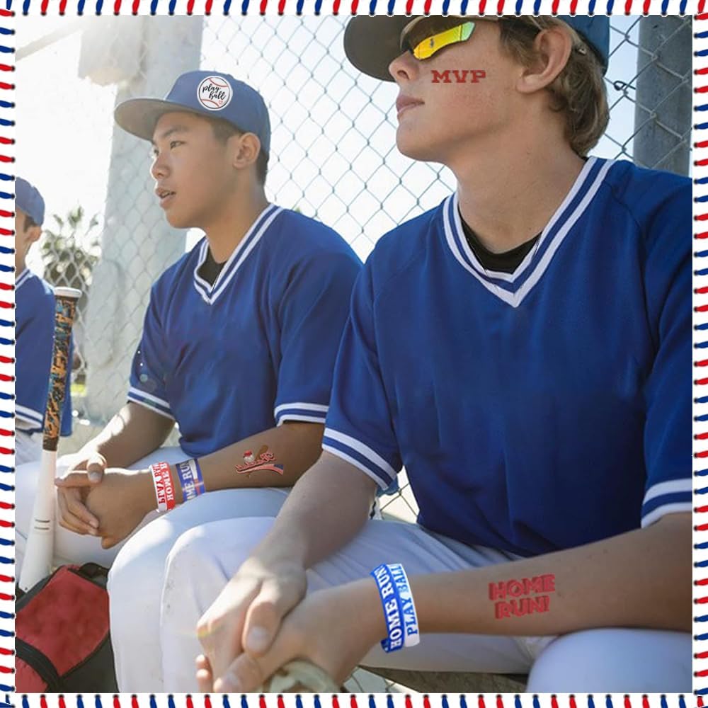 134 PCS Baseball Party Favors, 12 Set Goodie Bag, Mini Stress Balls, Baseball Stickers, Rubber Bracelets, Keychain, Tattoo Stickers, Slap Bracelets,