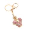 Keychain Pendant Rhinestones Inlaid Perfume Bottle Design Key Chain with Lobster Clasp Bag Charm