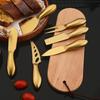 6pcs Matte Stainless Steel Cheese Knife Forks Set for Slicing Cutting Spreading Mini Butter Knives Dishwasher Safe