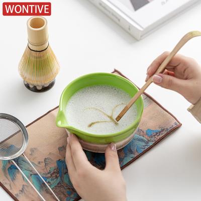 4/8PCS Japanese Matcha Tea Set Bamboo Whisk Teaspoon Tea Sets Matcha Bowl Matcha Whisk Holder for Tea Lovers Tea-Making Tools