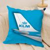 Netherlands Klm R-Royal Dutch Airline Cushion Cover Silky Short Plush Invisible Zipper Dustproof Sofa Pillow Case For Home Decor