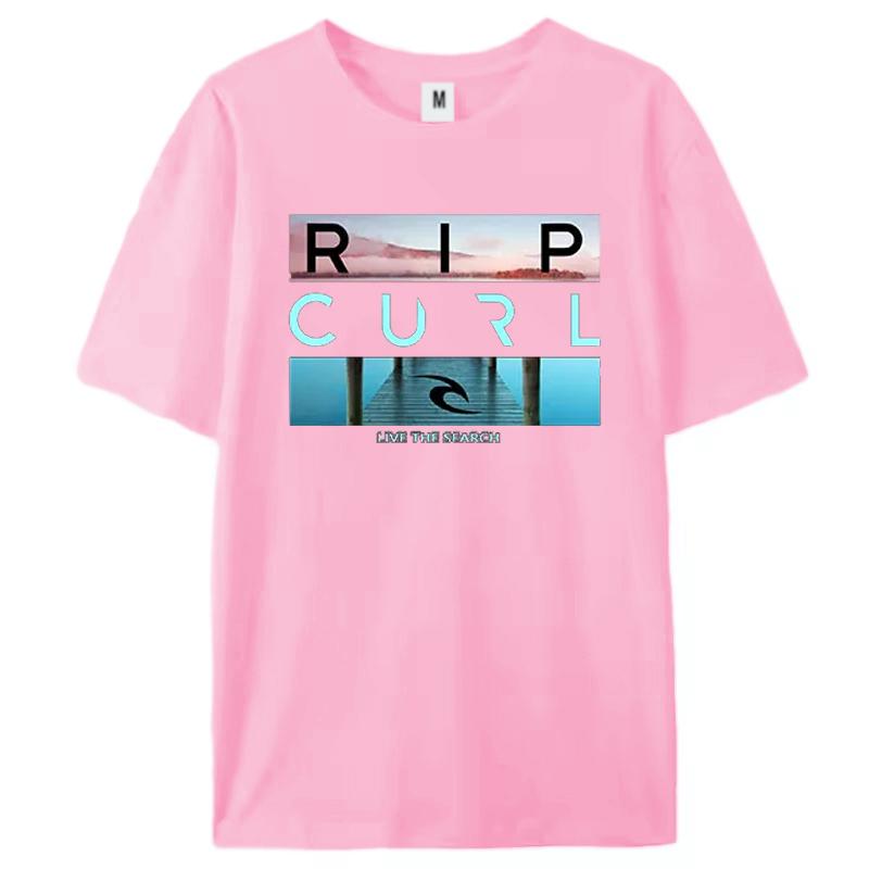 Selling Rip Live the Search Beauty Curl Logo Men's T-Shirt Summer Amazing Quality 100% Cotton White Top Tees Male New T-Shirt