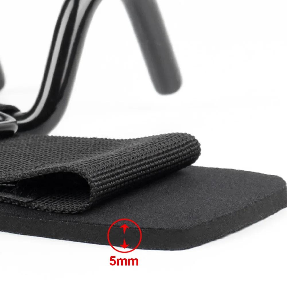 Adjustable Strong Steel Hook Grips Straps Weight Lifting Strength Training Gym Fitness Black Wrist Support Lift Straps