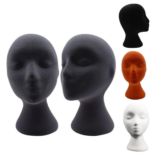 Female Styling Flocking Foam Head Mold Wig Holder DIY Headwear Display