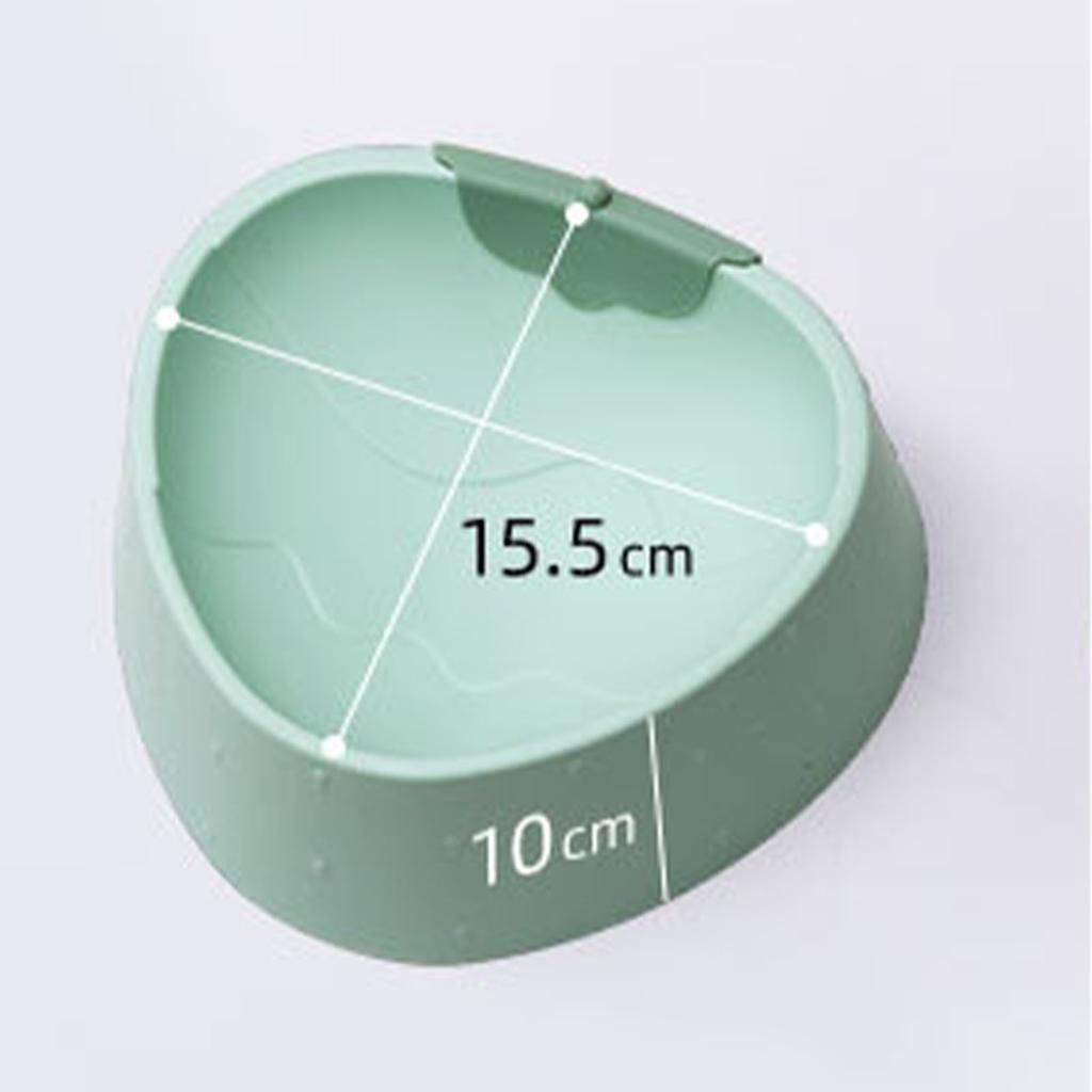 Miska Ochronna na Szyję dla Zwierząt Kreskówkowa Truskawka Krawędź Zapobiegająca Rozlewaniu Antypoślizgowa Podwyższona Miska na Jedzenie dla Kota Zielona