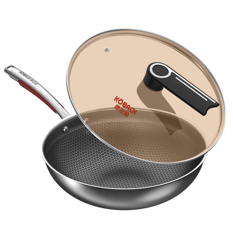 KOBACH 304 Stainless Steel Honeycomb Wok