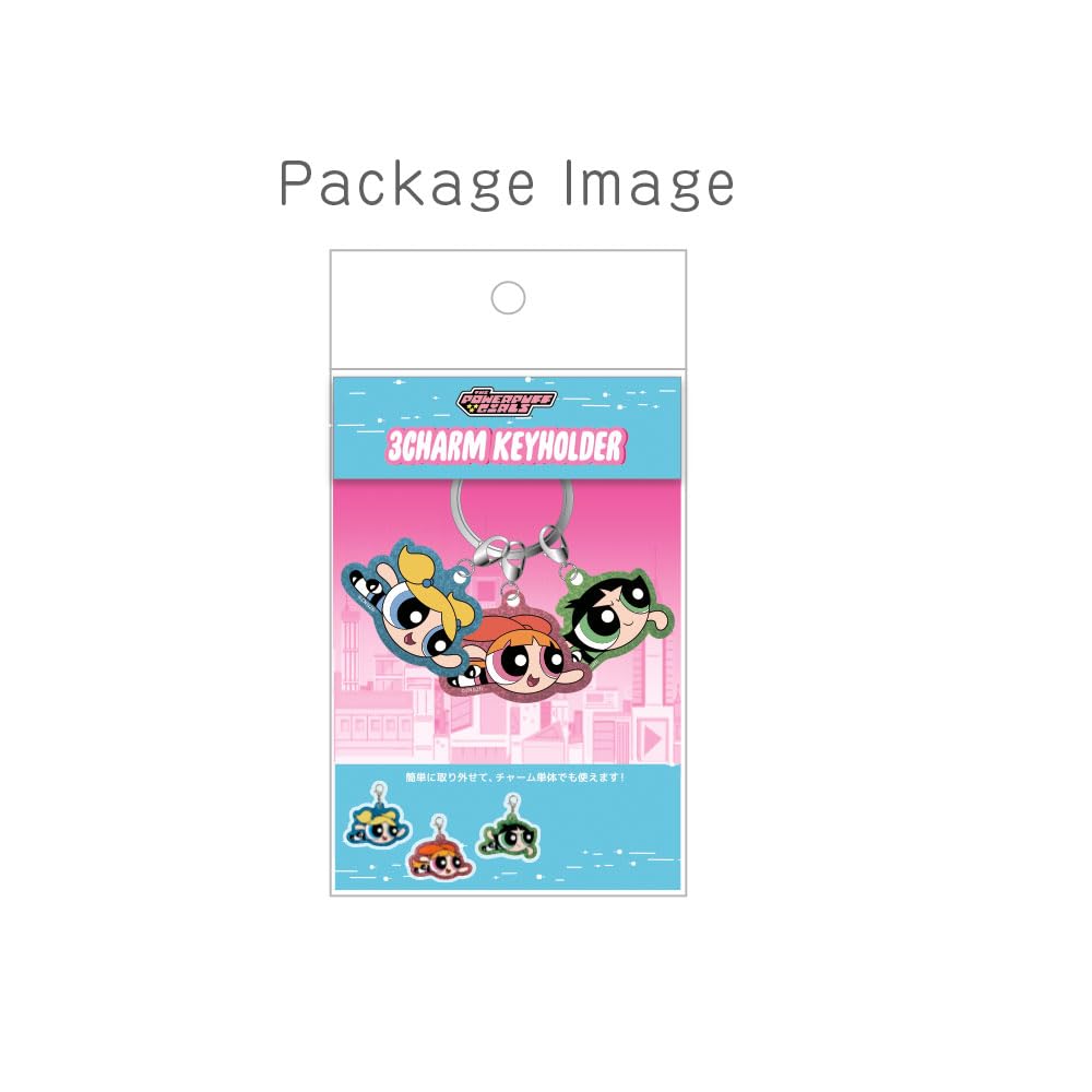 Tees Factory Powerpuff Girls 3-Charm Keychain, Flying, H50 x W56 x D3mm, PW-5546356FY
