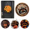 Wooden Halloween Pumpkin Trick Or Treat Decoration Haunted House Door Hangings