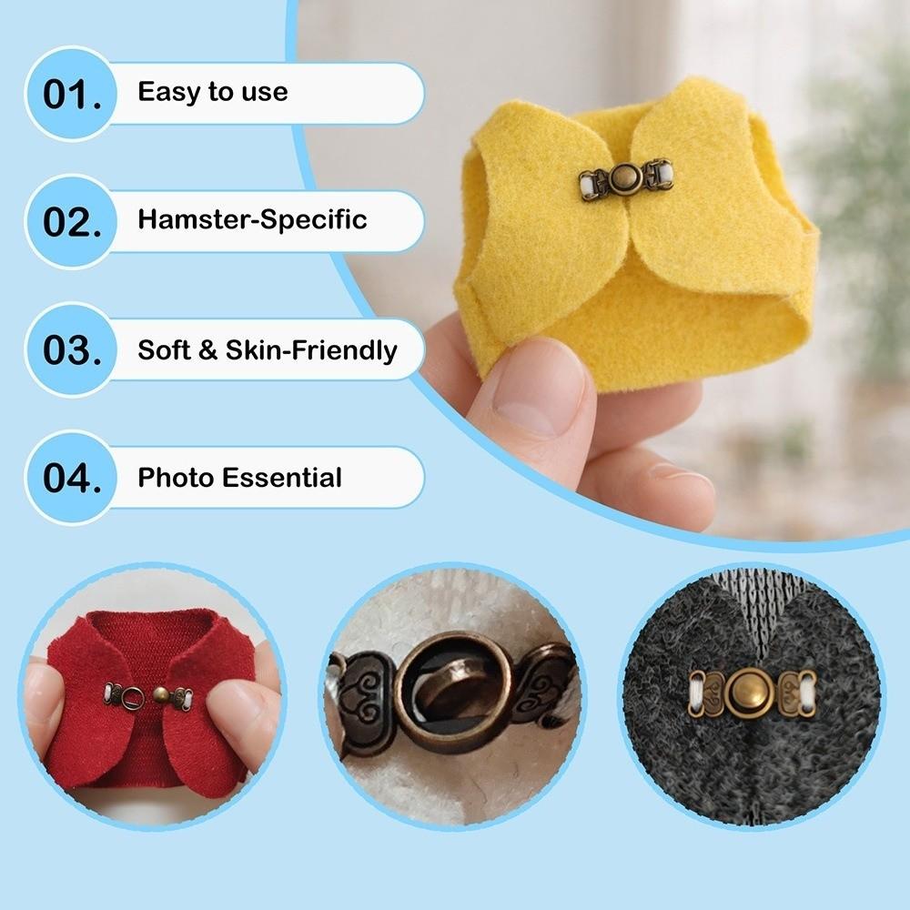 Breathable Hamster Jacket Retro Buckle Pet Apparel Cozy Hamster Vest  Four Seasons