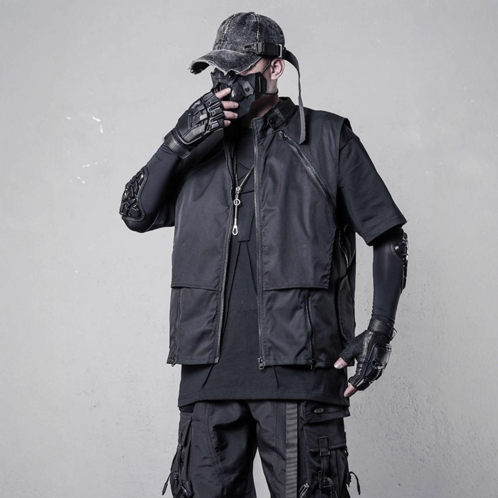 High sense multi-pocket design patch bag vest men's tooling loose casual versatile vest jacket tide