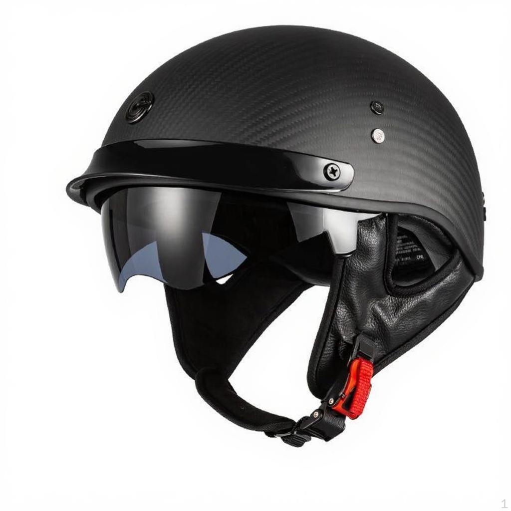 Carbon Fiber, Retro Half Helmet, Lightweight, Men and Women Matte Fiber M