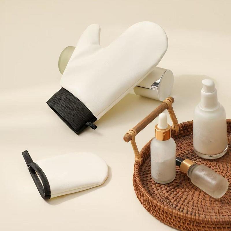 Body Lotion Glove Self-Tanning Mitt Double-Sided Prevents Sticky Hands Applicator Quick Dry Leather Glove Makeup Applicator