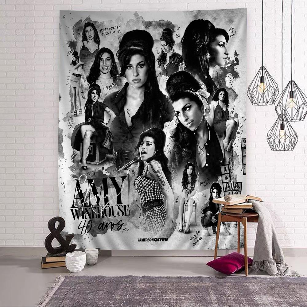 Amy Winehouse Chart Tapestry Art Science Fiction Room Home Decor Cheap Hippie Wall Hanging 74x94cm(29x37in)