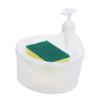 Plastic Kitchen Dish Soap Dispenser with Sponge and Cleaning Brush