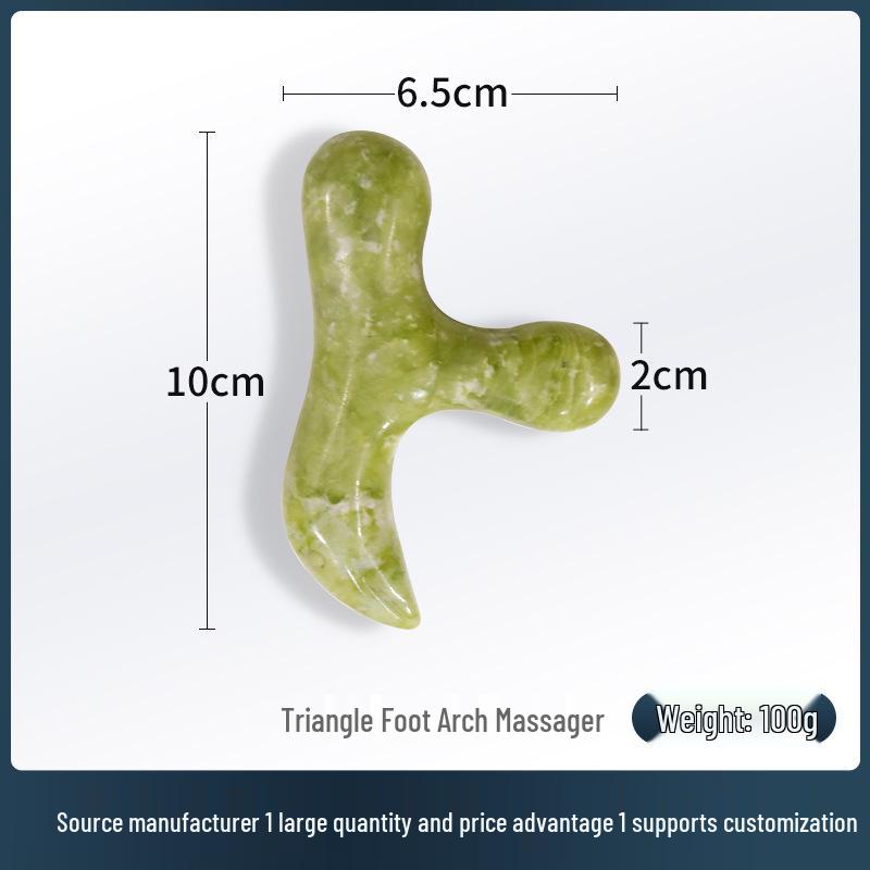 Xiuyan Jade Triangle Massage Stick for Foot Acupoints