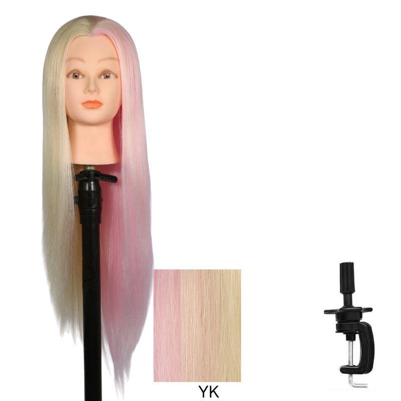 High Temperature Fiber Wig Mannequin Head for Hairdressing and Haircutting Training