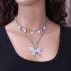 Vintage Geometric Multilayer Necklace With Alloy Pendant For Stylish Women