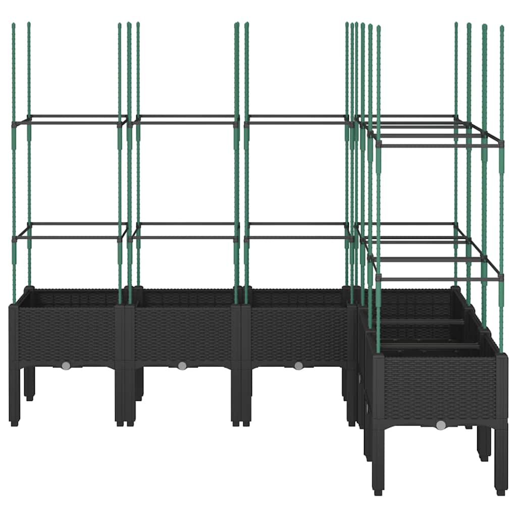 Black Plant Pot with Trellis 160 X 120 X 142.5 Cm PP