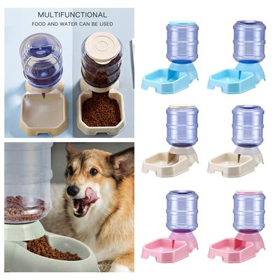 3.8L Automatic Pet Feeder Water Dispenser Dog Cat Auto Feeding Food Container Water Bowl Drinking Fountain for Small Middle Dogs