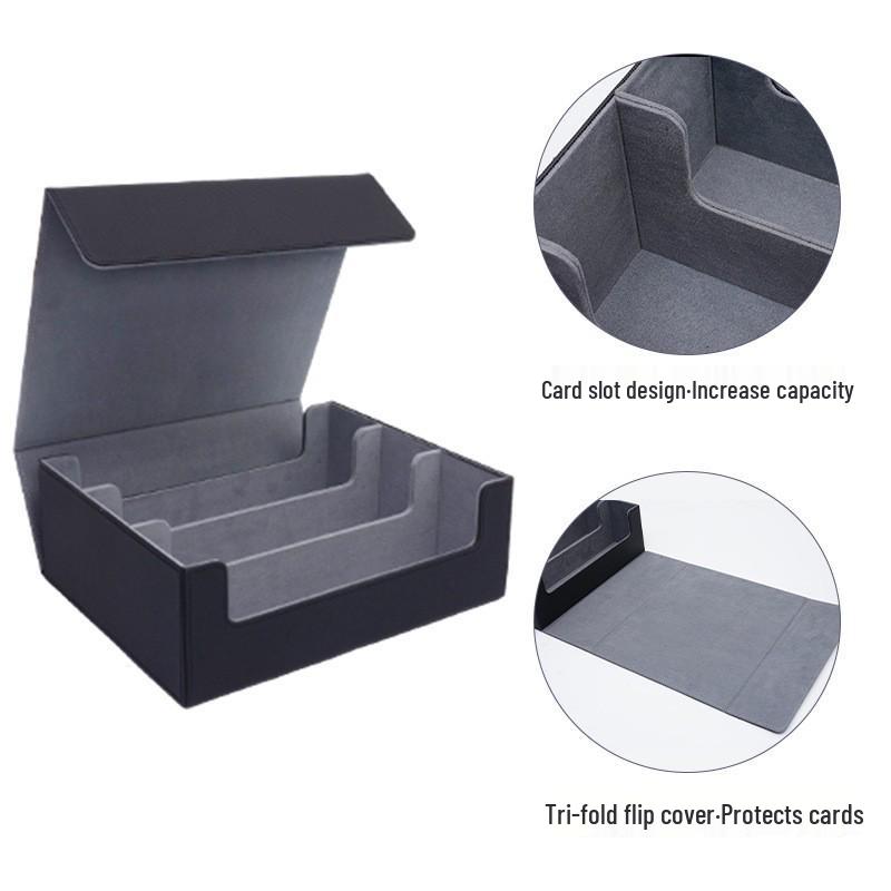 Třířadá velkokapacitní kožená pouzdro na karty s diamantovým vzorem pro karty Pokemon & Three Kingdoms Kill