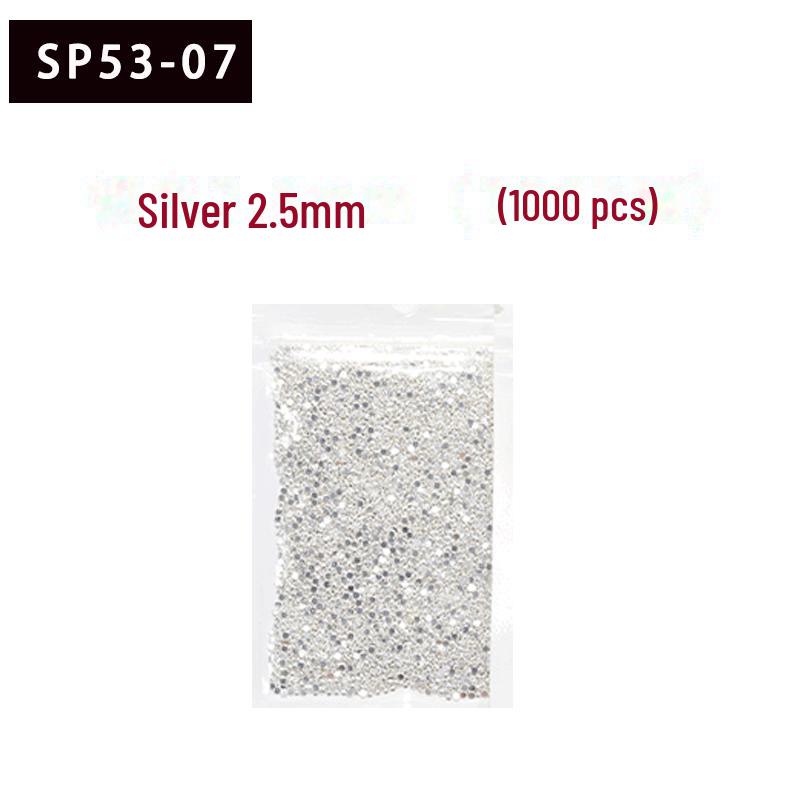 1000-Pack Gold & Silver Flat-Bottomed Steel Beads: Japanese Mini DIY Nail Art Rivets
