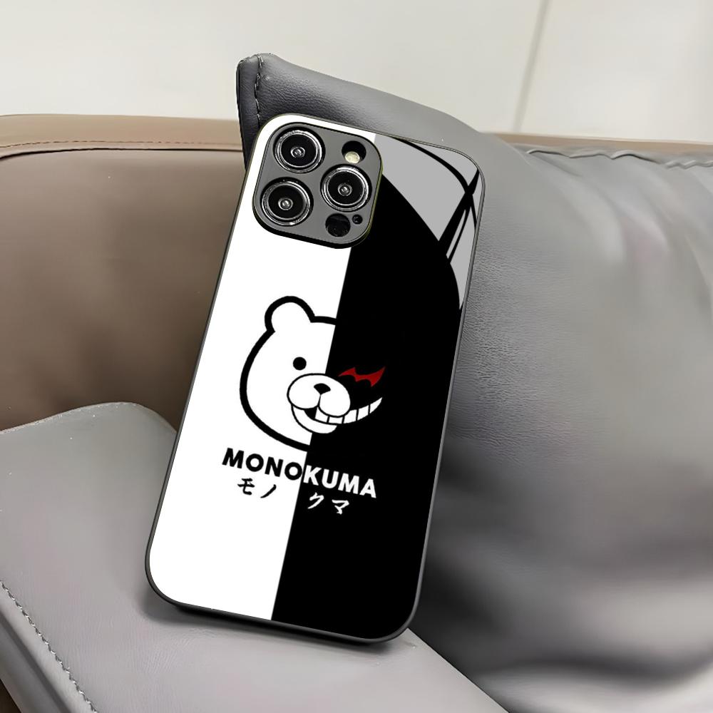 D-Danganronpa Monokuma Phone Case for Iphone 17 Air 16 15 14 12 11 13 Pro Max Mini X Xr Xs Puls Black Glass Cover