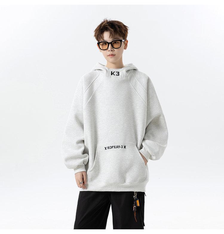 2025 Spring/Autumn Men's Embroidered Hooded Sweatshirt: Loose, Lazy Style Jacket